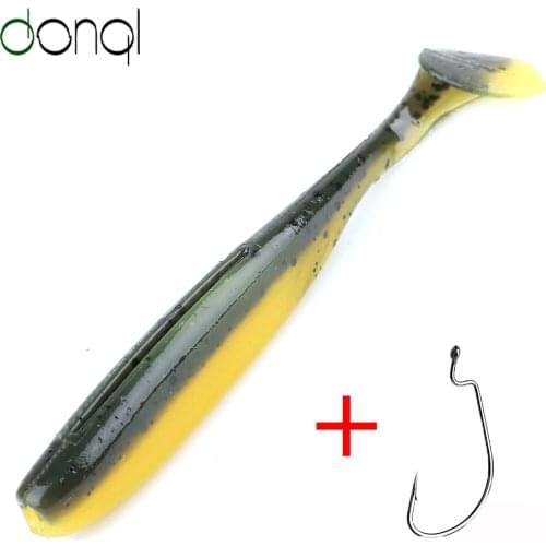 DONQL 20Pcs/lot Wobbler Fishing Lure 50mm 76mm 100mm Shiner Silicone Lures Artificia T-tail Double Color Swimbait Fishing Tackle