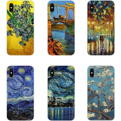 For Huawei Honor 4C 5C 6X 7 7A 7C 8 9 10 8C 8S 8X 9X 10I 20 Lite Pro TPU Transparent Cases Cover Vincent Van Gogh Starry Sky Oil