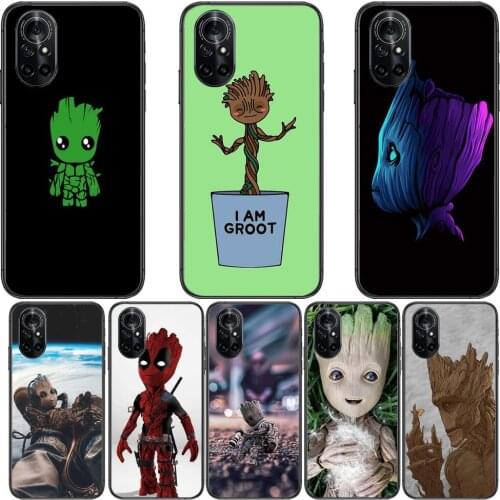 Marvel Groot Clear Phone Case For Huawei Honor 20 10 9 8A 7 5T X Pro Lite 5G Black Etui Coque Hoesjes Comic Fash design