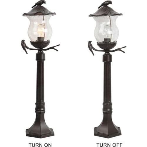 Bird Art Garden Decoration 80cm LED Lawn Post Lights Cast Aluminum