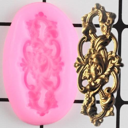 Flower Border Silicone Mold DIY Scroll Relief Cupcake Topper Decoration Fondant Cake Decorating Candy Chocolate Gumpaste Molds