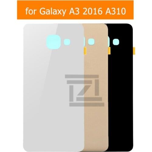 For Samsung Galaxy A3 2016 A310F Glass Battery Back Cover Rear Back Cover Housing Door with 3M Glue Replacement Repair Parts