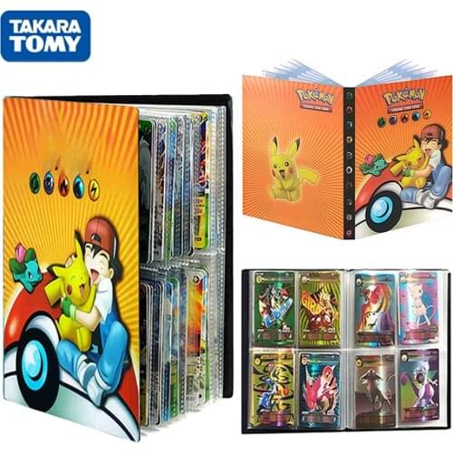 TAKARA TOMY 240Pcs Pokemon Cards Album Book EX GX VMAX Game Card Holder Anime Cartoon Pikachu Katchum Collection Folder Kid Toy
