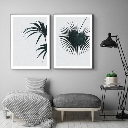 Dark Green Leaves Wall Art Canvas Painting Simple Style Plant Nordic Poster and Prints Decorative Picture Modern Home Decoration