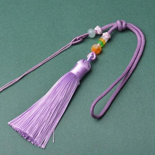 1pc Handmade Knot Rope Key Chain Tassel Pendant For Bag Hanging DIY Jade Jewelry Bracelet Accessories