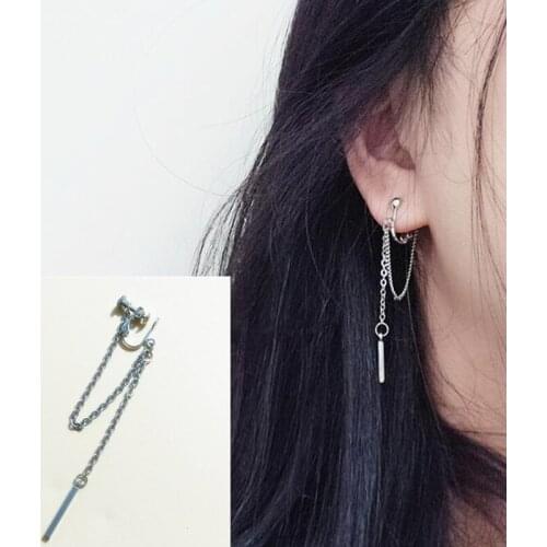 1 pcs V BTSARMY Earrings DNA Korean Earrings Long Men Bangtan Boys V No Ear Hole Clip Earrings For Women Men BTSARMY Kpop