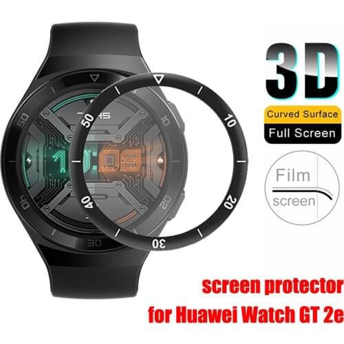 2pcs Protective Film for Huawei Watch GT 2e 3D Curved Soft Fibre Glass Full Cover Screen Protector for Huawei GT2E Film Guard