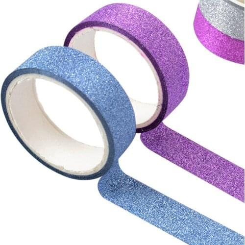 5m Kawaii Glitter Matte Tape 8 Colors Book Decor Washi Tape Scrapbooking Card Adhesive Paper Sticker DIY Craft Gift