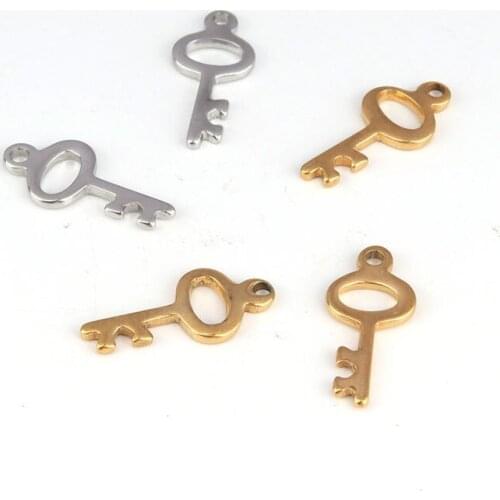 5pcs/Lot Stainless Steel Keys DIY Handmade Accessories Charms Vintage Key Party Wedding Favors For DIY Jewelry Making Supplies