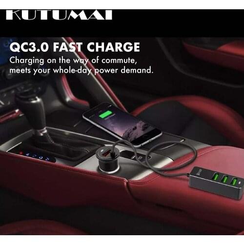 1QC3.0 + 3USB Car Charger 4 USB Quick Charge 4.0 QC4.0 QC3.0 5A PD Type C 30W Fast Car USB Charger For iPhone Xiaomi Samsung