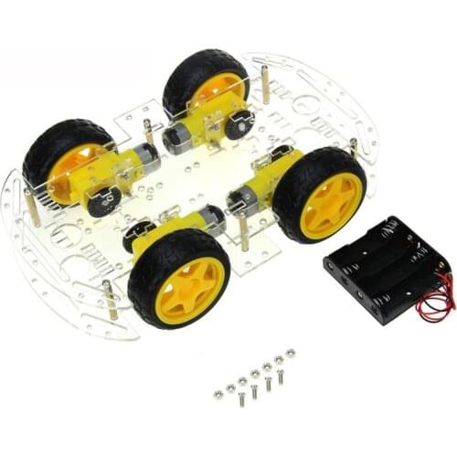 Free shipping 4WD Smart Robot Car Chassis Kits for arduino with Speed Encoder New