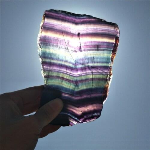 Large colorful fluorite plate beautiful fluorite slice specimen natural stones and minerals crystal fluorite as gift multicolor