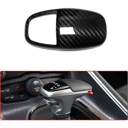 Real Carbon Fiber Gear Shift Trim Knob Cover For Dodge Challenger Charger RT SRT SXT GT 2015-2021