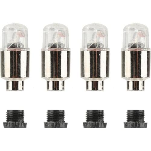 4pcs Cycling Bicycle Valve Light With Battery Mountain Road Bike LEDs Tyre Tire Valve Caps Wheel Spokes Fluorescent Light