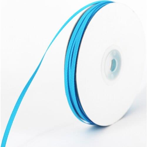 Island Blue Polyester Grosgrain Ribbon 1/8 Inch 3 MM For Home Wedding Handmade Gift DIY Crafts Tape Christmas Decoration