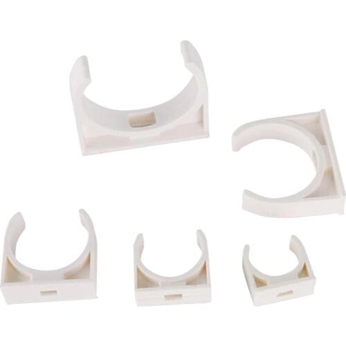 5 Pcs 20/25/32/40/50mm PVC Pipe Clamps Water Pipe Support PVC Pipe Connectors Garden Irrigation Tube Bracket Pipe Fittings