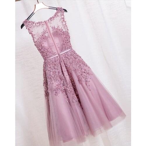 Lace night Gown Party dresses Dusty Rose Dress Pearls Lace Beading Sexy celebrate Formal Dress