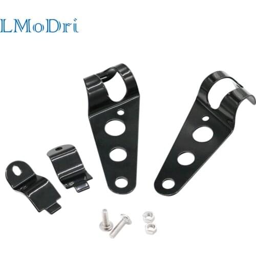 LMoDri Universal Motorcycle Headlight Mount Brackets Fork Ear Chopper Headlamp Holder Adjust Motor Fork Mount