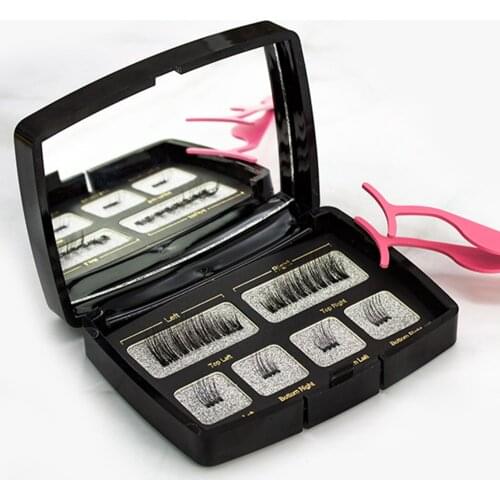 6Pcs Magnetic Eyelashes Invisible Magnetic Lashes Mink Eyelashes With Tweezers 3D Mink Lashes Thick Full Strip False Eyelashes