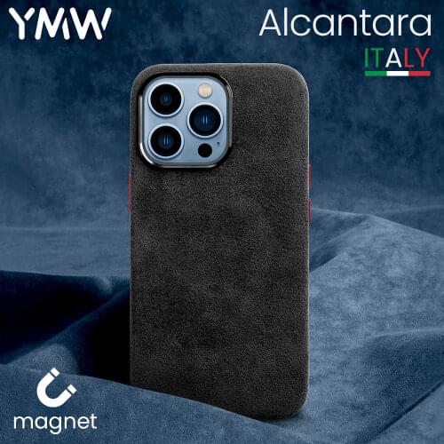YMW ALCANTARA Case for iPhone 12 Pro Max mini 11 Pro Max Luxury Business Supercar Interior Same Turn Fur Phone Cases Cover