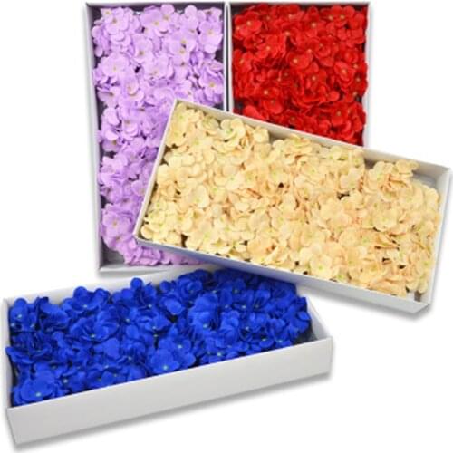 25Pcs Hydrangea Soap Flower Head Artificial Flower Wedding Decor Fake Flower Party Gift Box Dotted Flower Bouquet With Flowers