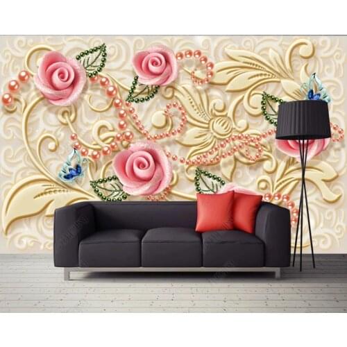 Wall paper 3 d custom mural on the wall European style rich jewelry flowers home decor photo Wallpaper for walls in rolls