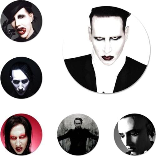 New Arrival Marilyn Manson Brooch Pin Cosplay Badge Accessories For Clothes Backpack Decoration Gift 58mm