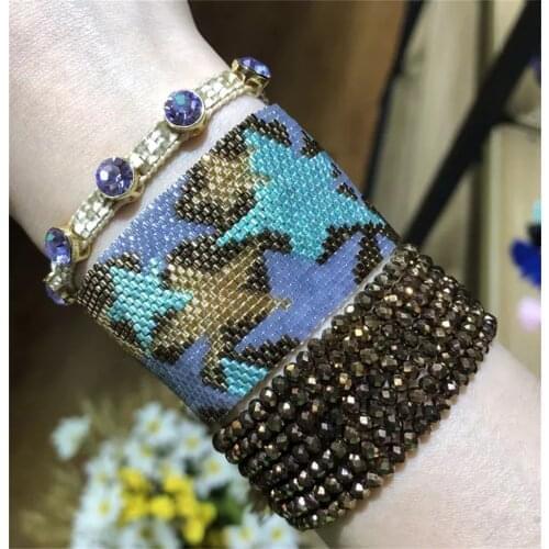 ZHONGVI Wholesale miyuki star colorful bracelet shiny crystal rhinestone crystal bracelets Women Pulseras Mujer Moda Jewelry
