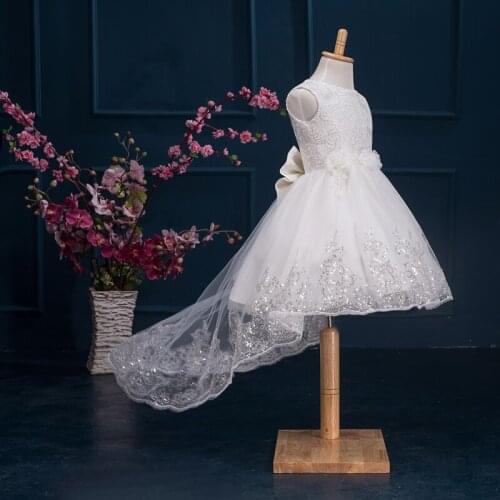 Baby Girl Dress Long Trailing Princess Kids Clothes Wedding Party Costume Sequin 1 Years Baby Girls Birthday Dresses Vestido