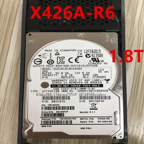 Almost New HDD For NetApp 1.8TB 2.5" SAS 12 Gb/s 64MB 10000RPM For Internal Hard Disk For Server HDD For X426A-R6 SP-X426A-R6
