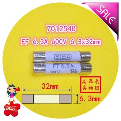 Fuse 7012540 FF 6.3A AC 600V 6x32mm Ceramic Fuse Tube Fuses