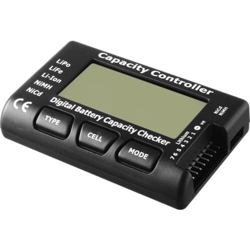 Battery Voltage Tester Checking Tool RC Meter 7 Digital Cell Battery Capacity Checker For LiPo LiFe Li-ion Nicd NiMH