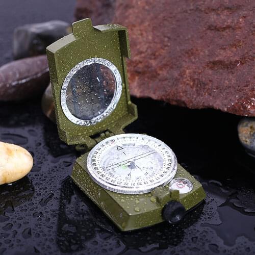 Professional Compass Military Army Geology Compass Sighting Luminous Compass with Moonlight for Outdoor Hiking Camping
