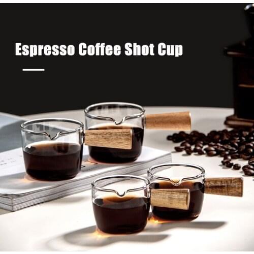 70/100ml Transparent Glass Milk Cup With Handle Baking Thick Durable Espresso Coffee Shot Cup Kitchen Restaurant Juice Bucket
