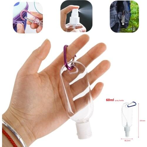 30ml 50ml 60ml empty bottle Portable Alcohol Spray Bottle Hand Sanitizer Travel Small Size Holder Hook Keychain Carrier Hot sale