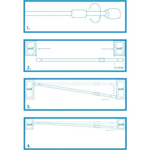 Adjustable Metal Curtain Rod Spring Loaded Bathroom Shower Bar Solid Hanger Y9UA