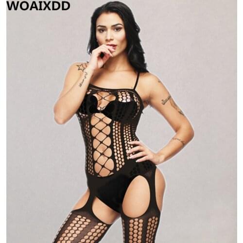 Sexy Open Crotch Bodystockings Erotic Hollow Out Transparent Pantyhose Women Intimates Underwear Porno Lingerie For Couple
