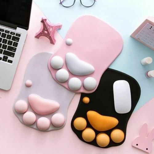 Cute Cat Paw Mouse Pad Nonslip Silicone Mice Mat PC Computer Wrist Rest Support Silicone Anti-Slip Mouse Pad Mat Wrist Rest