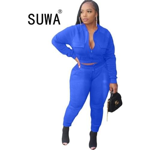 Sportswear Workout Zipper Crop Top and Cargo Pants Tight Sweatpant Two Piece Sets V Neck Athleisure Women Casual Tracksuit Hot