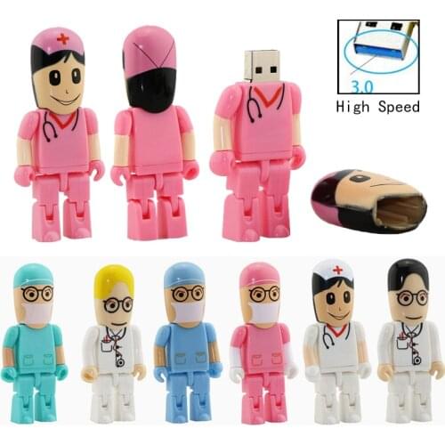 Doctors Nurse Usb 3.0 Memory Stick Nurses Lovely Medical Pendrive High Speed Cartoon Usb Flash Drive Pendrive 4GB 8GB 16GB 32GB