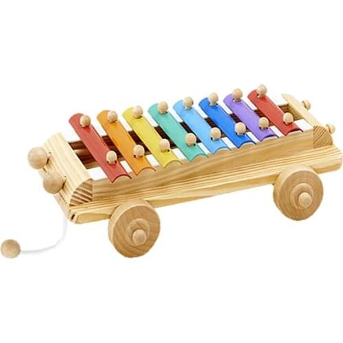 Eight-Color and Eight-Tone Childrens Toy Wooden Knocking Piano Toddler Educational Toys Musical Toys Kids Music