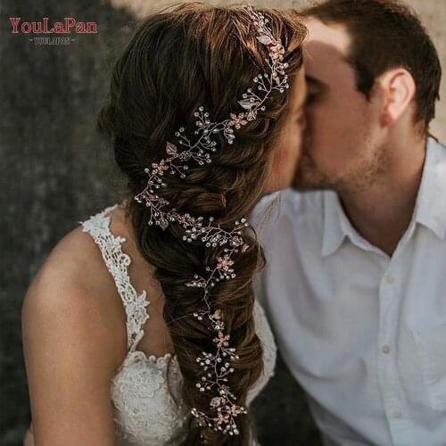 YouLaPan HP268 Bridal Hair Piece Vine Flowers Crown Wedding Hair Vine Wedding Headband Headpiece Hair Ornament for Women Girls