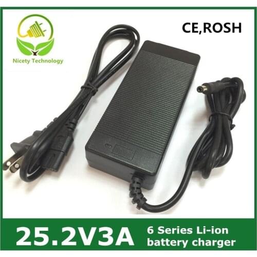 25.2v3a 25.2V 3Alithium li-ion battery charger for 6 Series 21.6V 22.2V 24V lithium li-ion Li-polymer battery pack good quality