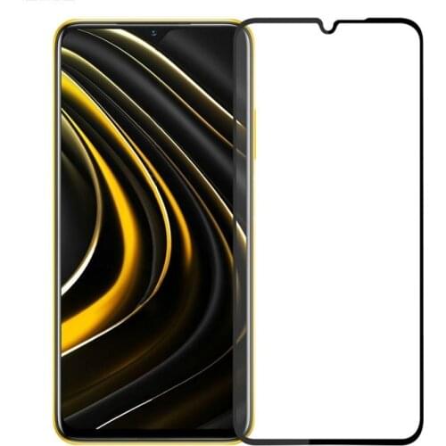For Xiaomi Poco M3 Full Glue Cover Tempered Glass Screen Protector for Poco M3 Film