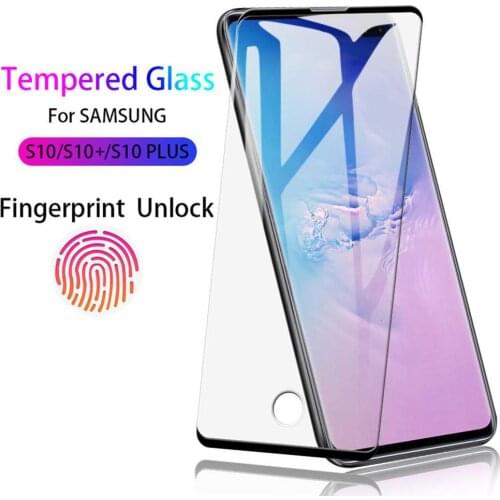 10D 9H Full Cover Tempered Glass For SAMSUNG Galaxy S10 PLUS S10 Fingerprint unlock Screen Protector For SAMSUNG S10 S10