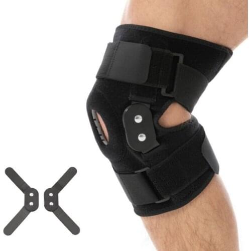 1Pcs Sports Knee Support Protector Adjustable Hinged Knee Patella Wrap Sleeve Stabilizer Fitness Gym Running Knee Brace