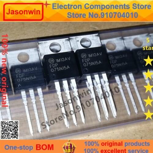 100% nuevo 50 unids/lote original MOSFET FDP075N15A 150V130A FDP075N15 TO-220 Transistor