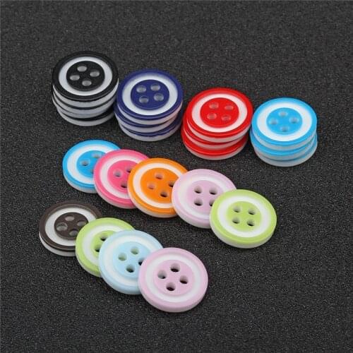 100pcs Small Resin Buttons Lot for Sewing Fasteners Scrapbooking and DIY Handmade Craft with Different Color and Style