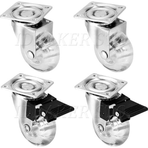 4/1Pack 2 inch 360 Degree Swivel Caster Wheels with brake no brake Heavy Duty No Noise Wheel For Furniture Cabinet Sofa Caster