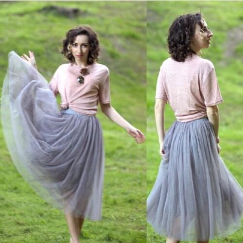 2021 Fashion Summer Tulle Skirt Voile Puffy Tutu Skirts For Women Long Lolita Petticoat Faldas Mujer Saia Longa